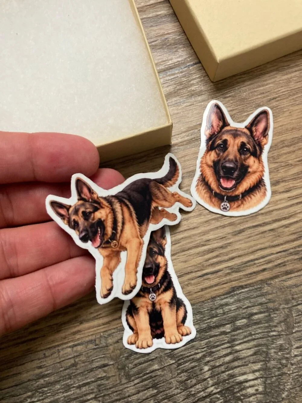 3 German Shepherd Dog Magnets Puppy Fridge Refrigerator Decor Gift Set